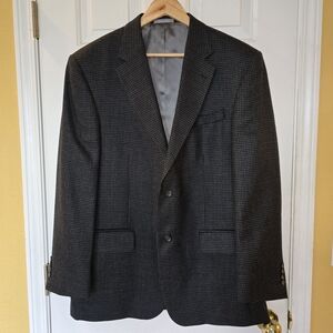 Oscar de la Renta Lambswool Houndstooth 2-Button Blazer Men’s Size 44R